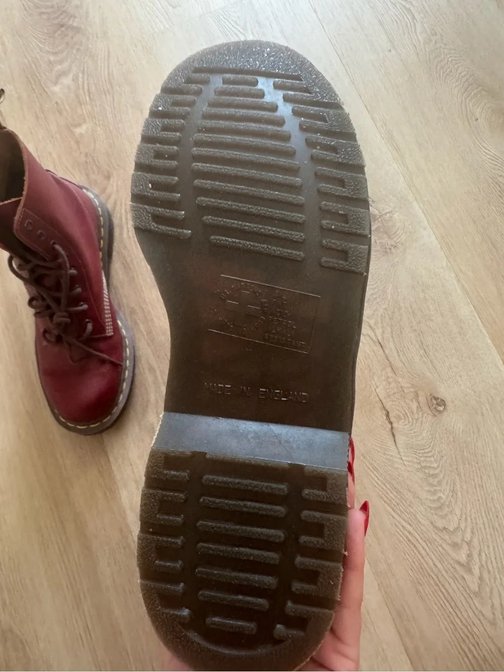 Dr. Martens Burgundy Leather Ankle Boots